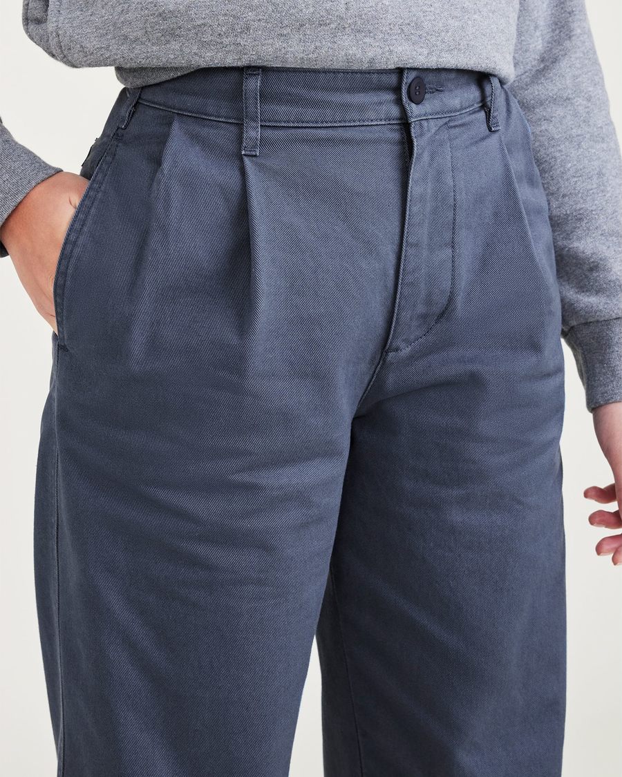 (image for) Interesting Original Khakis, Pleated, High Waisted Tapered Fit